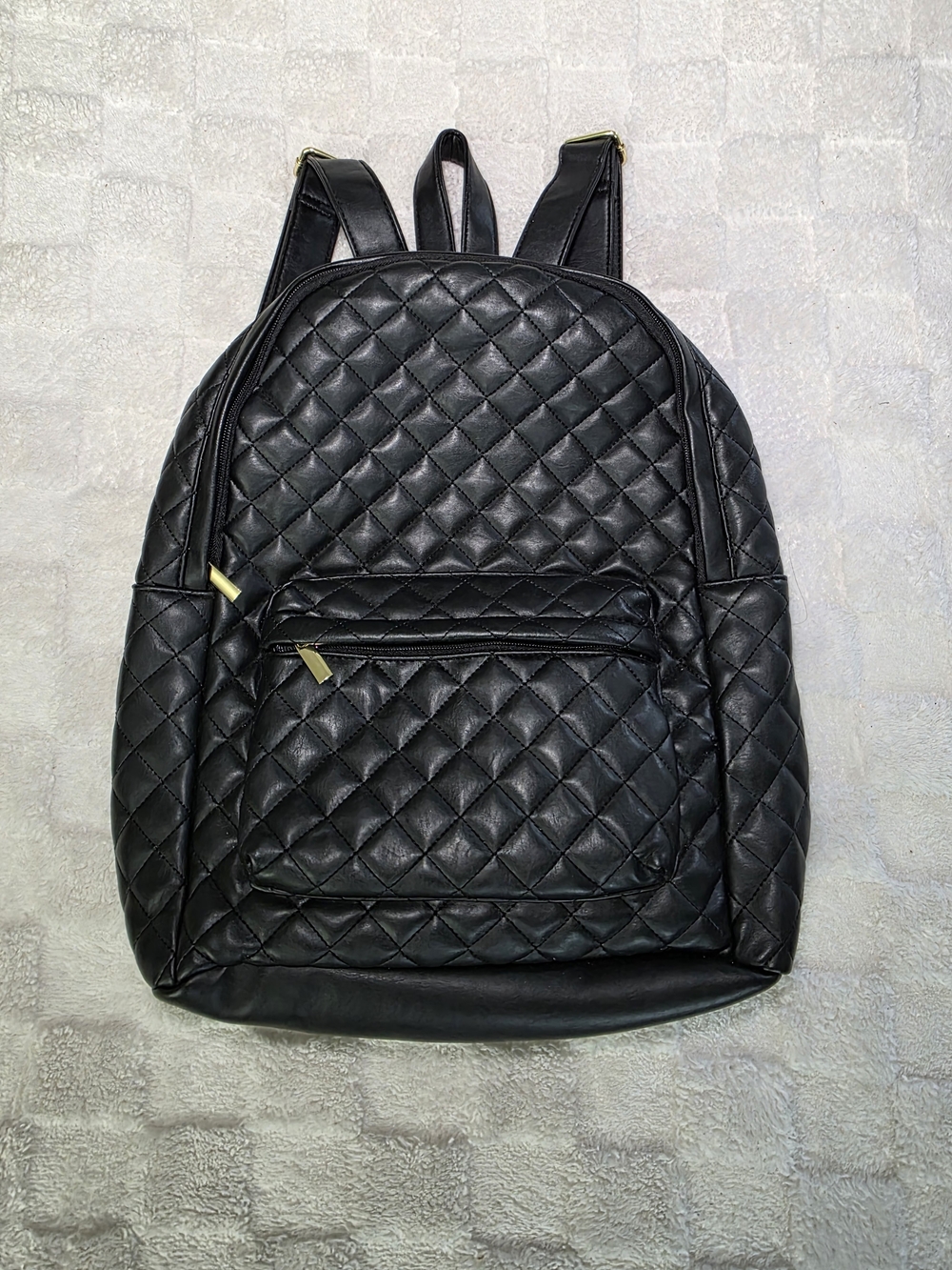 MOSSIMO SUPPLY CO. FAUX LEATHER QUILTED BACKPACK BLACK NWOT